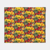 Gelb und Rot Tulips Fleece Blanket (Vorderseite (Horizontal))