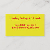 Gelb und Rot Visitenkarte (Rückseite)