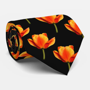 Gelb-und-Rote gestreifte Tulpen Krawatte
