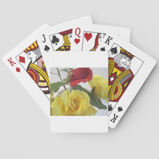 Gelb und Rote Rosen Spielkarten (Rückseite)