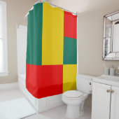 Gelb- und roter Blockdruck Duschvorhang (Beispiel)