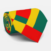 Gelb- und roter Blockdruck Krawatte (Gerollt)