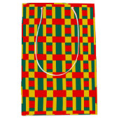 Gelb- und roter Blockdruck Mittlere Geschenktüte (Vorderseite)