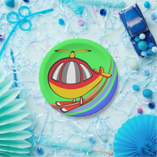 Gelb- und Rothubschrauber Pappteller (Party)