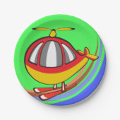 Gelb- und Rothubschrauber Pappteller (Vorderseite)