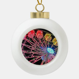 Gelb- und RotRiesenrad Keramik Kugel-Ornament