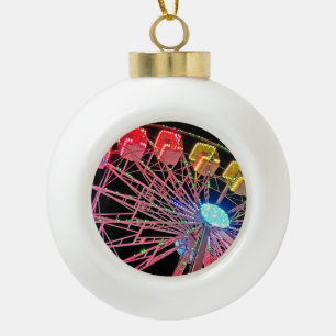 Gelb- und RotRiesenrad Keramik Kugel-Ornament