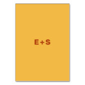 Gelb und Rust Wes Anderson Inspirierte Tischnummer (Rückseite)