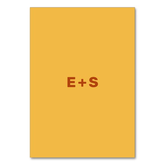 Gelb und Rust Wes Anderson Inspirierte Tischnummer (Rückseite)