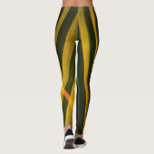 Gelb und Schwarz Abstrakt Leggings (Rückseite)