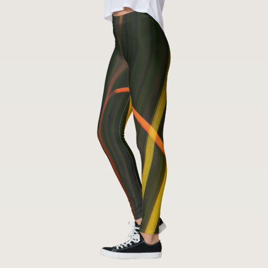 Gelb und Schwarz Abstrakt Leggings (Links)