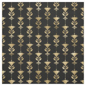 Gelb und Schwarz Art Déco Abstrakt Stoff (Muster)