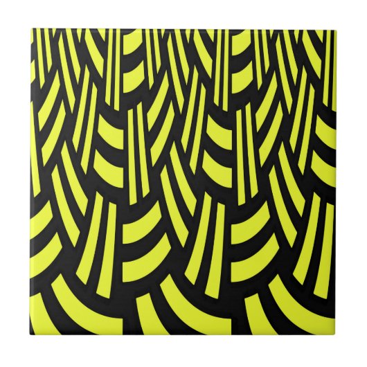 Gelb und Schwarz Art Déco Fliese (Vorderseite)