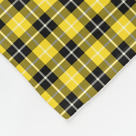 Gelb und schwarz Barclay Clan Tartan Fleecedecke (Ecke)
