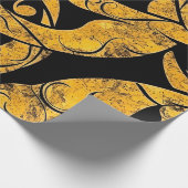 Gelb- und Schwarz-Batik-Muster Geschenkpapier (Ecke)