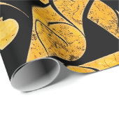 Gelb- und Schwarz-Batik-Muster Geschenkpapier (Rolleneckpunkt)