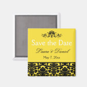 Gelb und schwarz Damaskus speichern Magnet (Vorderseite/Rückseite)