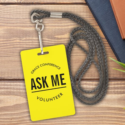 Gelb und Schwarz fragte mir Freiwillige Ausweis