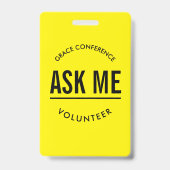 Gelb und Schwarz fragte mir Freiwillige Ausweis (Back)