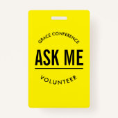 Gelb und Schwarz fragte mir Freiwillige Ausweis (Rückseite)