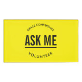 Gelb und Schwarz fragte mir Freiwillige Namenschild (Vorderseite)