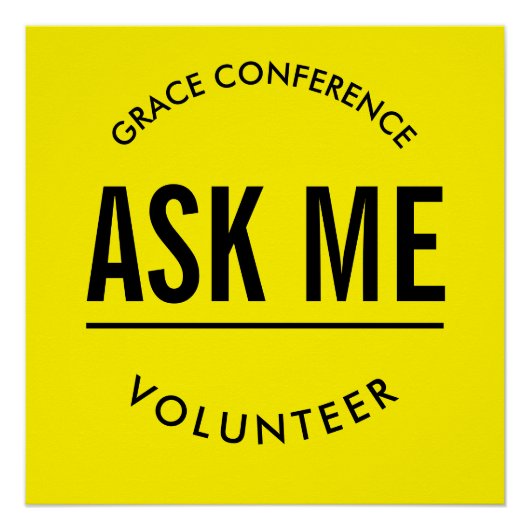 Gelb und Schwarz fragte mir Freiwillige Poster (Vorderseite)