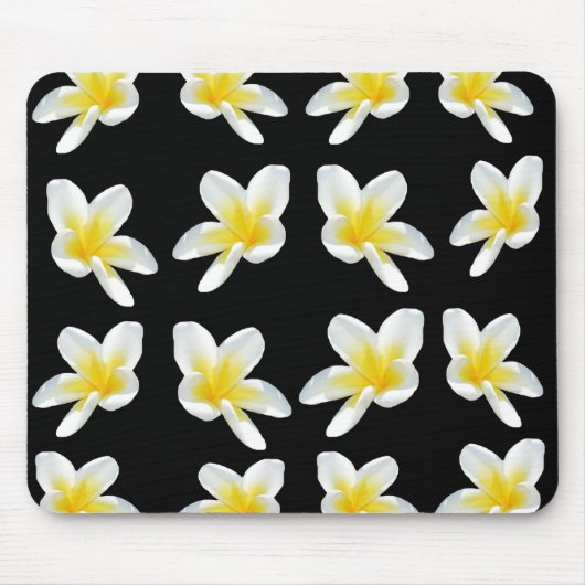 gelb und schwarz-Frangipani-Muster, Mousepad (Vorne)