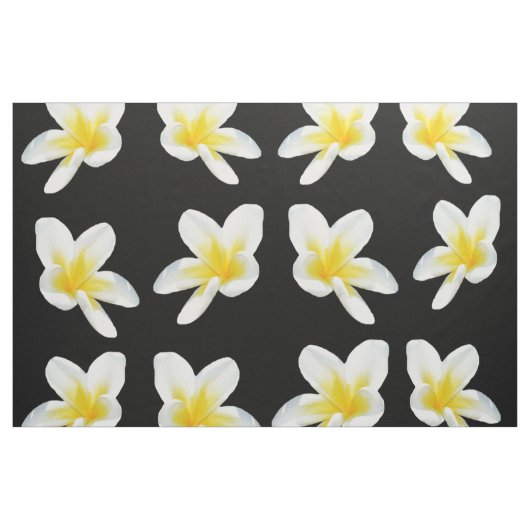 gelb und schwarz-Frangipani-Muster, Stoff (Yard (91,4 cm))