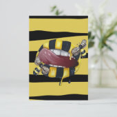 Gelb und schwarz gestreift dankeskarte (Stehend Vorderseite)