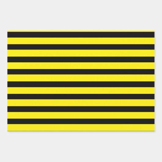 Gelb und schwarz gestreift geschenkpapier set (Vorderseite)