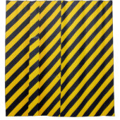 Gelb und schwarz gestreifte Spinnstoffe Duschvorhang (Vorderseite)