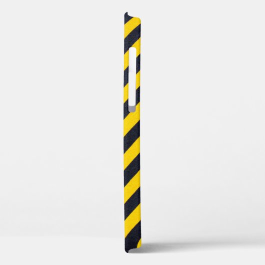 Gelb und schwarz gestreifte Textilien Case-Mate iPhone Hülle (Rückseite / Links)