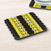 Gelb und Schwarz Getränkeuntersetzer (Linke Seite)