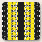 Gelb und Schwarz Getränkeuntersetzer (Vorderseite)