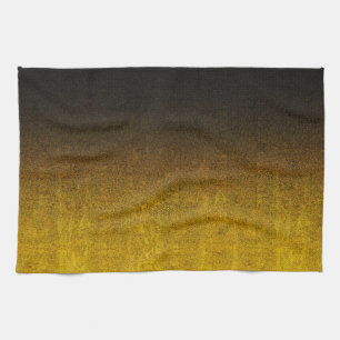 Gelb- und Schwarz-Glitzer-Gradient Geschirrtuch