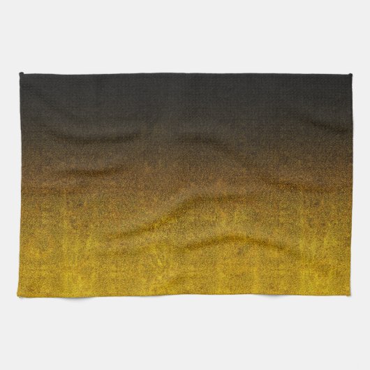 Gelb- und Schwarz-Glitzer-Gradient Geschirrtuch (Horizontal)