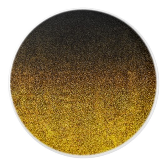 Gelb- und Schwarz-Glitzer-Gradient Keramikknauf (Vorderseite)