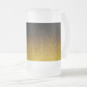 Gelb- und Schwarz-Glitzer-Gradient Mattglas Bierglas (VorderseiteRechts)