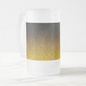 Gelb- und Schwarz-Glitzer-Gradient Mattglas Bierglas (Vorderseite Links)