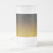 Gelb- und Schwarz-Glitzer-Gradient Mattglas Bierglas (Mittel)