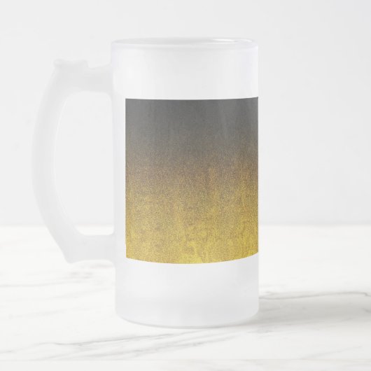 Gelb- und Schwarz-Glitzer-Gradient Mattglas Bierglas (Links)