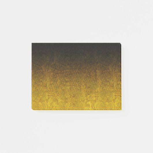 Gelb- und Schwarz-Glitzer-Gradient Post-it Klebezettel (Vorderseite)