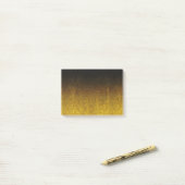Gelb- und Schwarz-Glitzer-Gradient Post-it Klebezettel (Auf Schreibtisch)