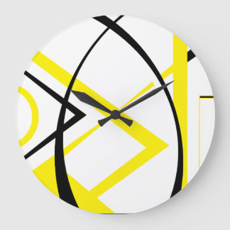 Gelb und Schwarz Große Wanduhr