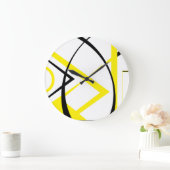 Gelb und Schwarz Große Wanduhr (Zuhause)