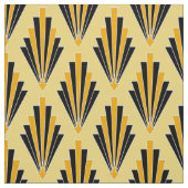 Gelb und schwarz Iconic Art Deco Stoff (Muster)