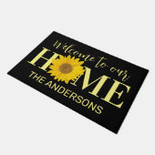 Gelb und schwarz Individuelle Name - Empfang Fußmatte (Schrägansicht)