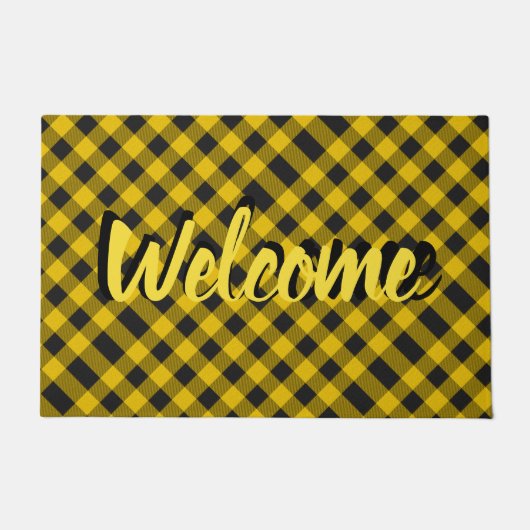 Gelb und schwarz kariert fußmatte (Vorderseite)