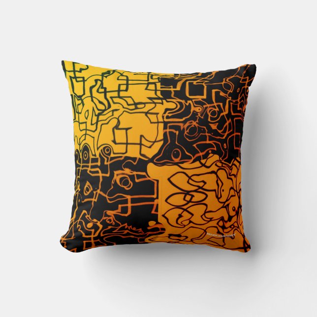 Gelb und Schwarz Kissen (Vorderseite)