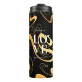 Gelb- und Schwarz-Klassik Thermosbecher (Vorderseite)